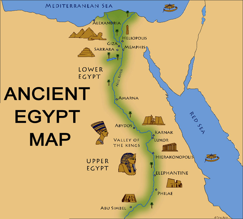 Ancient Egypt map | map of ancient Egypt