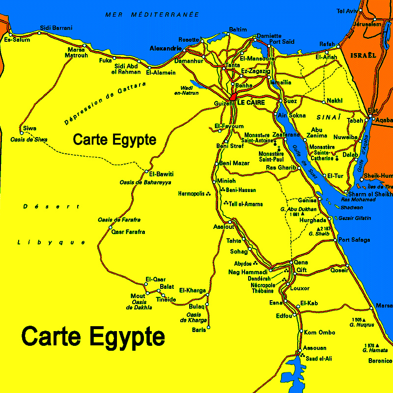 Carte Egypte | Egypte carte