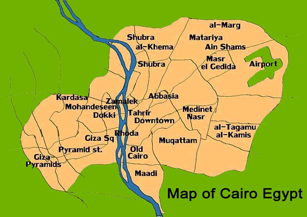 Map of Cairo Egypt
